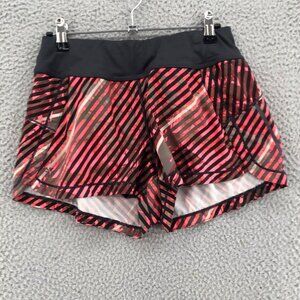 Athleta Shorts Womens Extra Small Pink Striped Pulse Running Lined Athletic Gym
